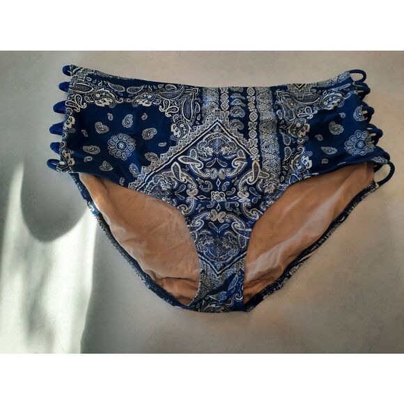 Cacique by Lane Bryant Size 20 Ble Paisley Swim Bottoms - Picture 1 of 4
